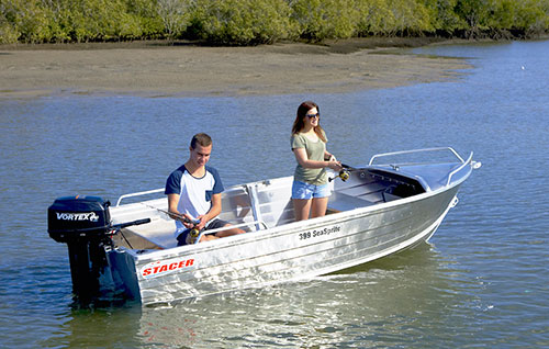 Low profile tinny on the water